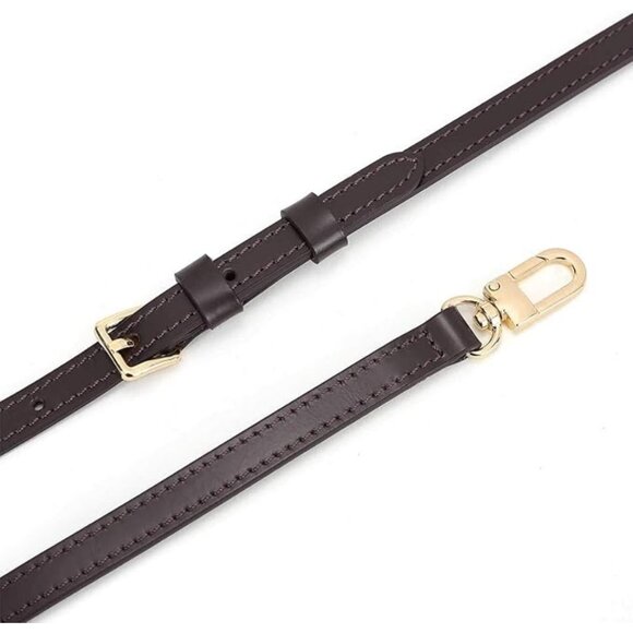 Chocolate Brown Crossbody Leather Strap with Gold Hardware (Generic) - Picture 3 of 8